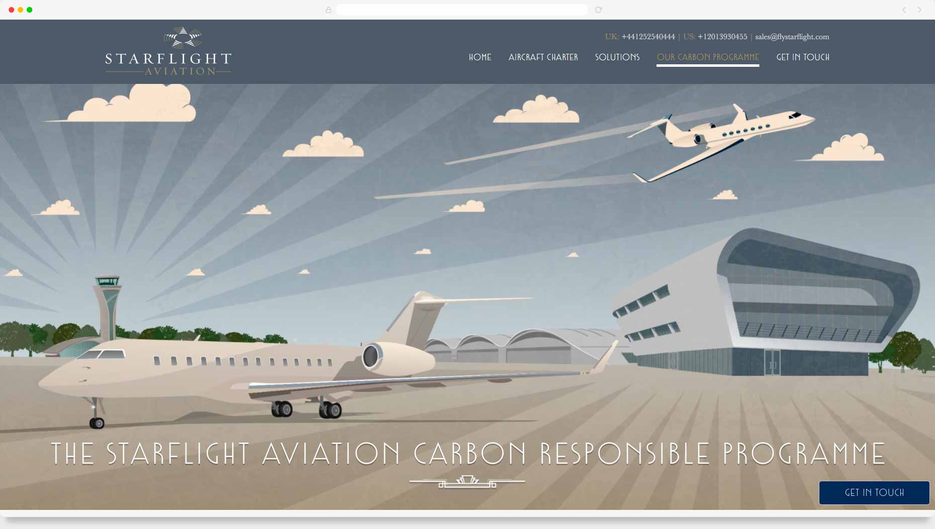 Website Design & Development - Starflight Aviation, Hampshire